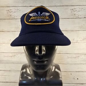 Vintage Fenwick Fishing Trucker Hat Navy Blue‎ Mesh Snapback Patch Cap Logo